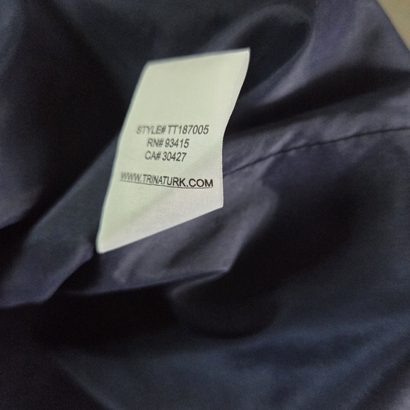 Trina Turk Navy Lace Off Shoulder Dress Size 2 Puff Sleeve Scalloped Hem - Picture 12 of 15